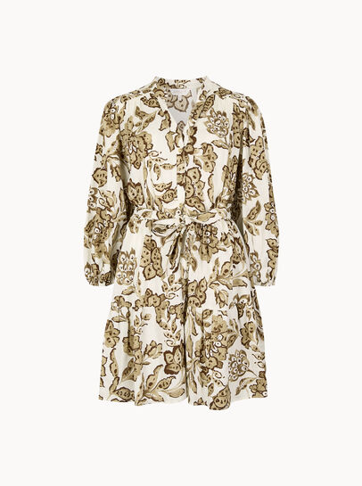 Painterly Sarasa Floral Mini Dress