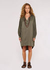 Tencel Oversized Shirt Dress, Khaki, large