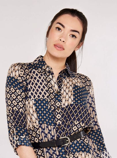 Patchwork Shirt Mini Dress
