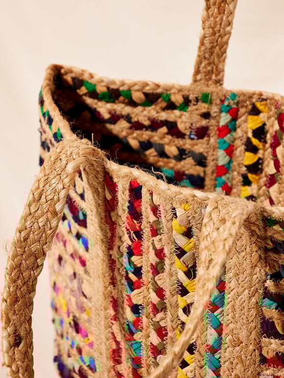 Recycled Jute Tote Bag, Assorted, large