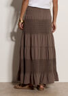 Crochet Tiered Maxi Skirt, Stone, large