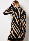 Zebra Print Jumper Mini Dress, Stone, large