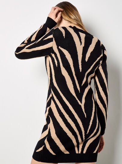 Zebra Print Jumper Mini Dress