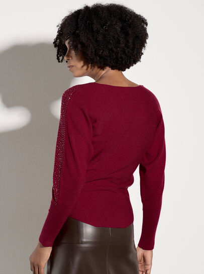 Diamante Ribbed Batwing Jumper