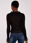 Lace Trim Ribbed Jumper, Black, large