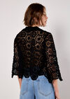 Geometric Crochet Shirt, Black, large
