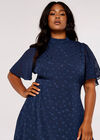 Curve Star Jacquard Mini Dress, Navy, large