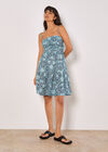 Batik Tile Print Cami Mini Dress, Teal, large