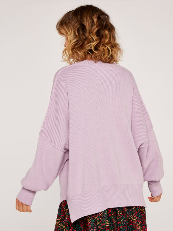Oversize Chunky Jumper, Lilac, large
