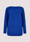 Pull côtelé long Batwing, bleu, grand