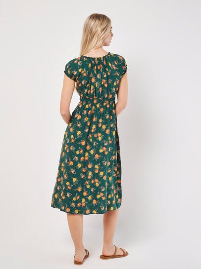 Vintage Rose Milkmaid Midi Dress