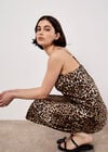 Leopard Print Textured Slip Midi Dress, Stone, large