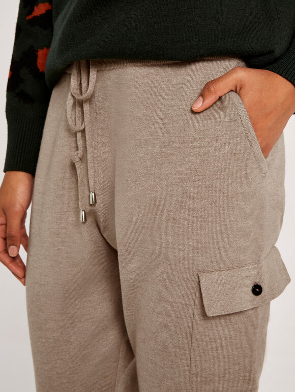 Knitted Cargo Jogger, Stone, large