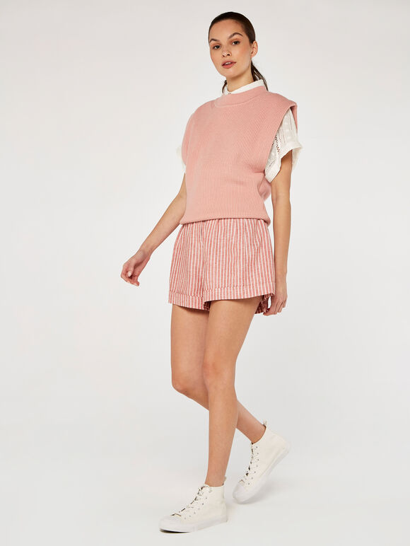 Knitted Vest, Pink, large