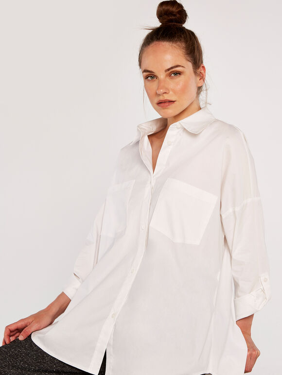 Oversized Shirt, White, large