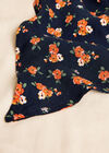 Floral Head Scarf, Navy, large