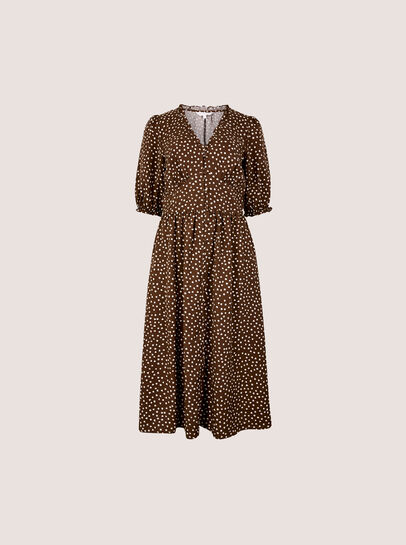 Polka Dot Ruffle Midi Dress