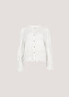 Embroidered Daisies Crochet Lace Top, White, large