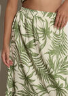 Palm Print Midi Skirt, Cream, large