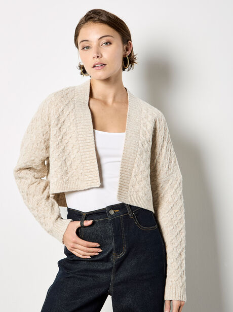 Plait Knit Shrug Cardigan