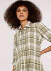 Plaid Shirt Dress, Khaki, large