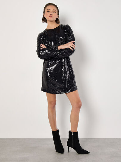 Sequin Shift Mini Dress