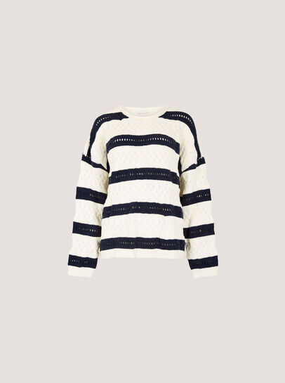 Cable Stripe Pointelle Jumper