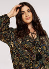 Curve Paisley Boho Blouse, Black, large