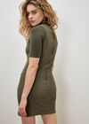 Denim Shift Mini Dress, Khaki, large