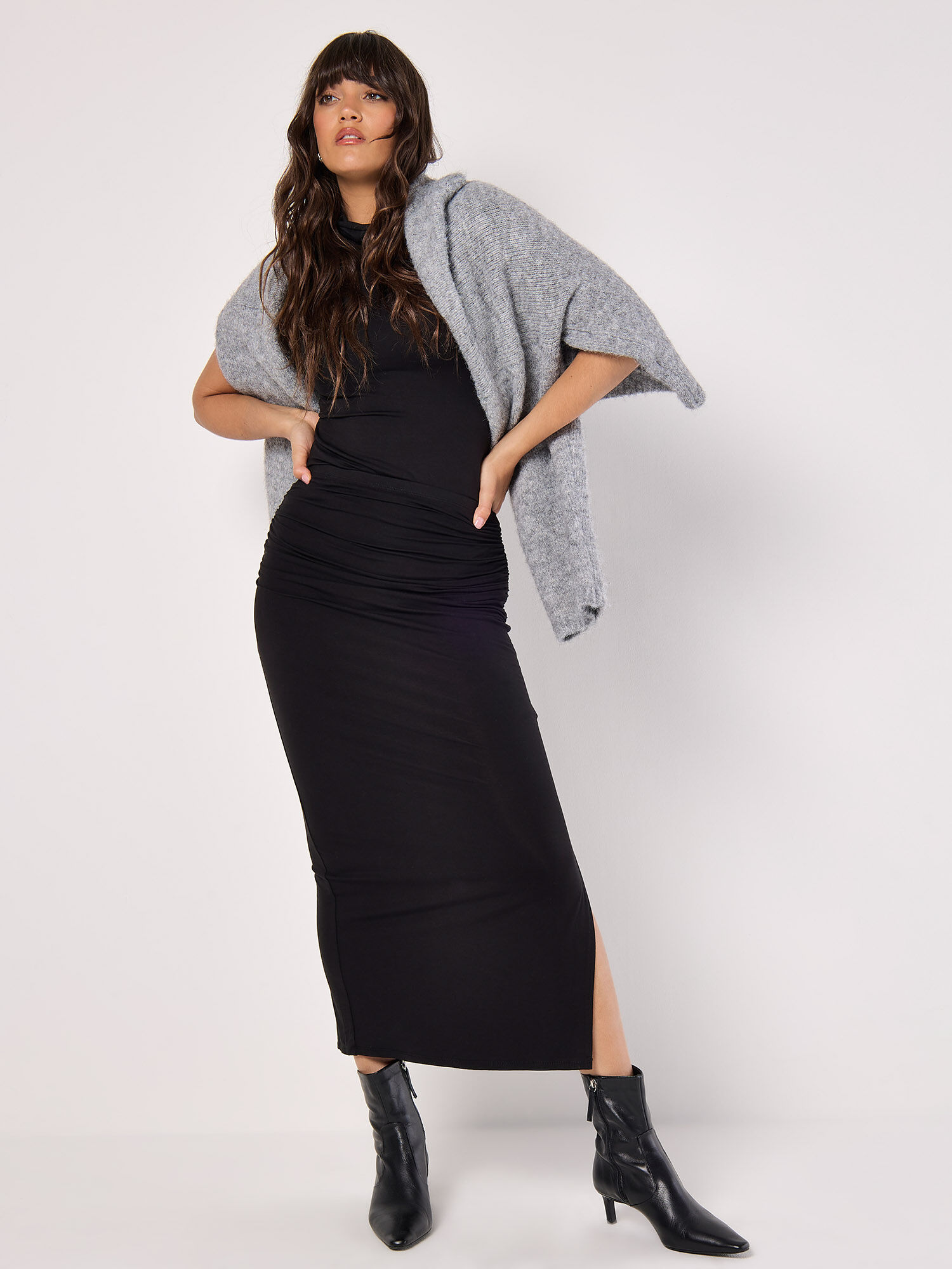 Jupe Midi Froncee En Jersey Vetements Apricot
