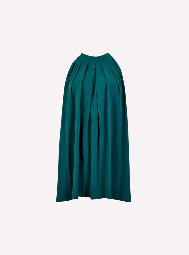 Soft Pleat Tunic Top, Teal, large