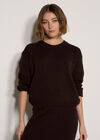 Fine Knit Cable Jumper, Brown, large