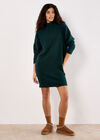 Ribbed Cocoon Mini Dress, Green, large