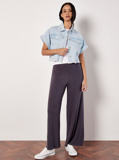 Short Sleeve Cropped Denim Jacket