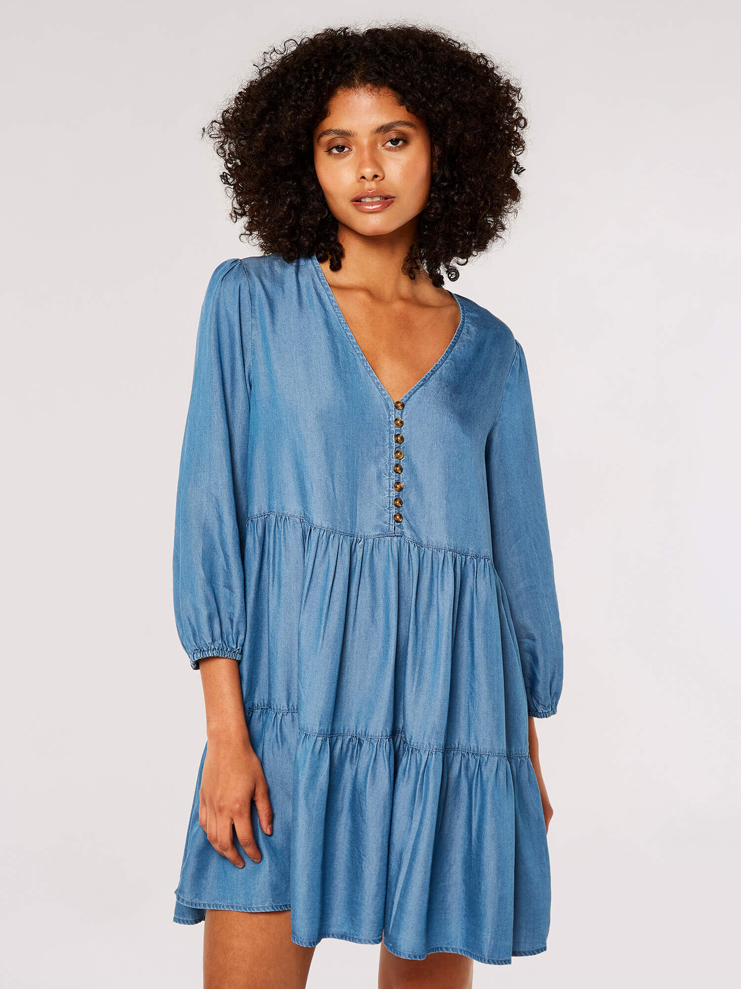 Apricot denim dress top