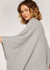 Pointelle Poncho, Grey, large