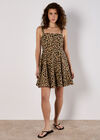 Animal Print Skater Mini Dress, Stone, large
