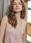 Slub Button Lounge Vest Top, Pink, large