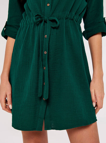 Tetra Tie Mini Shirt Dress