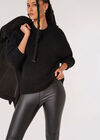 Leather-Look Panel Leggings, Black, large