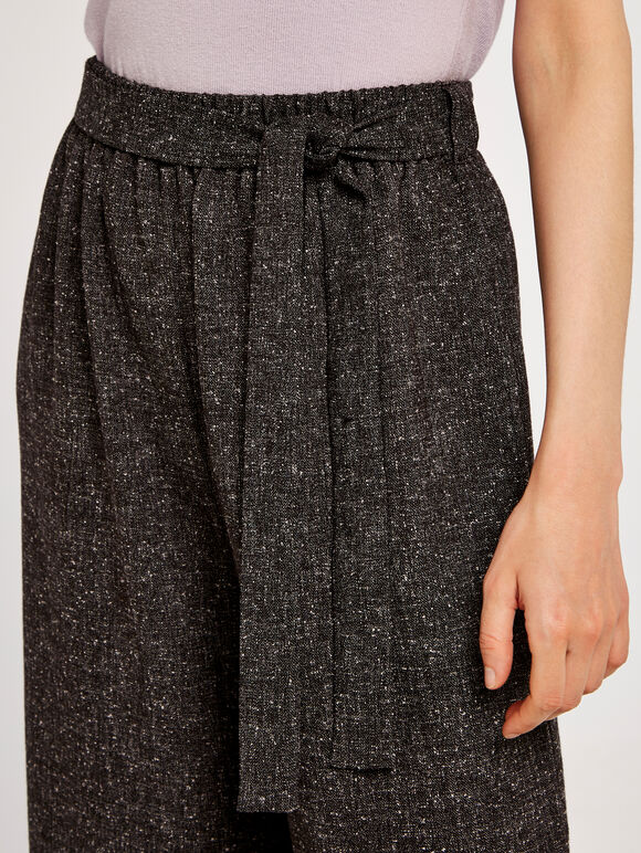 Twill Culotte Trousers, Black, large