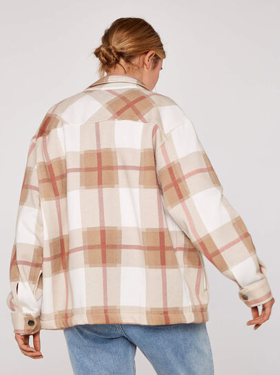 Check Button Down Shacket