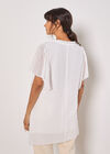 Ruffle Tiered Tunic Top, White, large