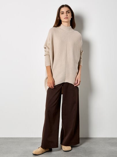 Chevron Knit Oversized Jumper