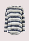 Soft Touch Stripe Top, Navy, large