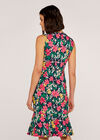 Tropical Floral Midi Dress, Navy, large