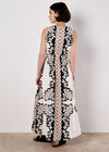Floral Swirl Maxi Dress, White, large