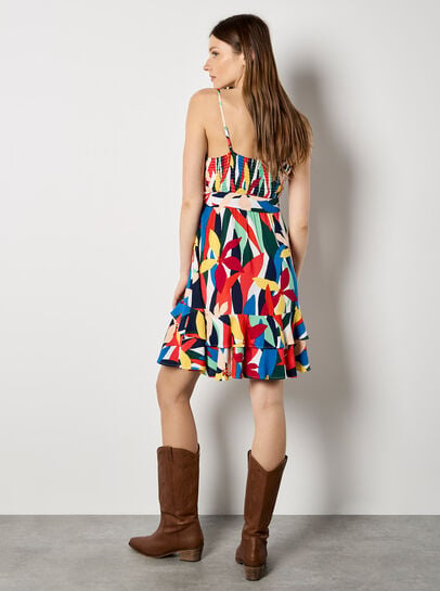 Colour Block Tiered Cami Mini Dress