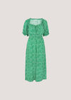 Spot Print Milkmaid Midi Dress, Green, large