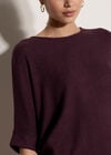 Soft-Touch Batwing Waffle Knit Top, Purple, large